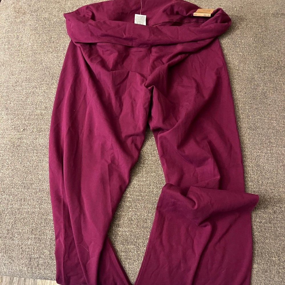 Burgundy High-Waisted Pants
